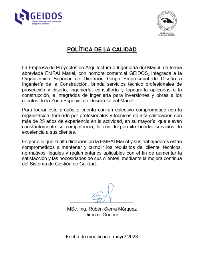Política de Calidad